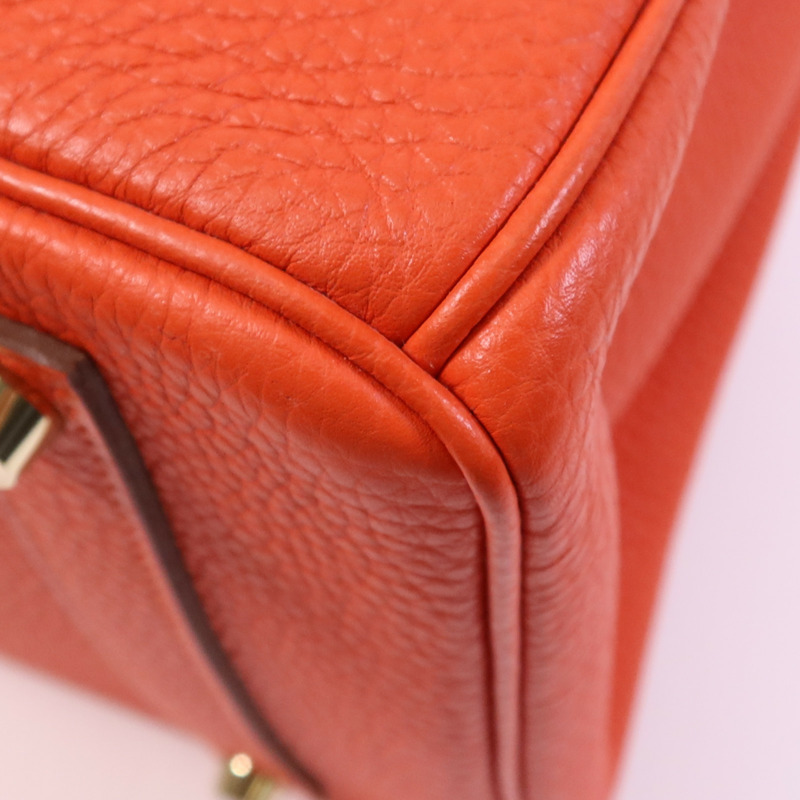 HERMES Togo皮革Birkin 35金扣手挽袋Rouge Tomate-6