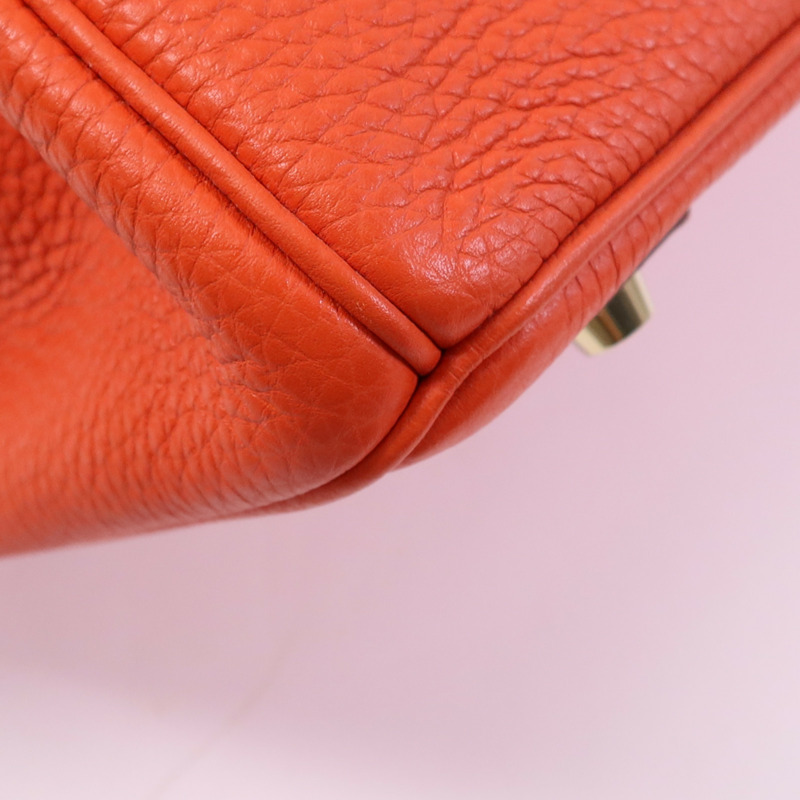 HERMES Togo皮革Birkin 35金扣手挽袋Rouge Tomate-7