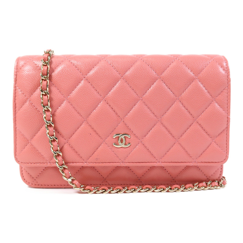 CHANEL 牛皮皮革WOC Wallet On Chain金扣鏈帶肩背袋-0