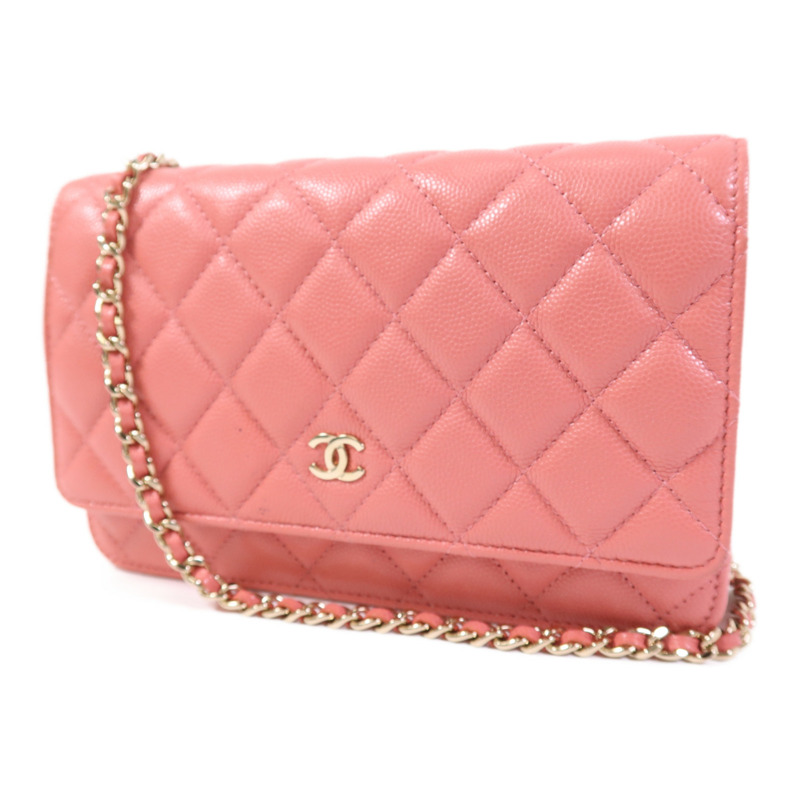 CHANEL 牛皮皮革WOC Wallet On Chain金扣鏈帶肩背袋-2