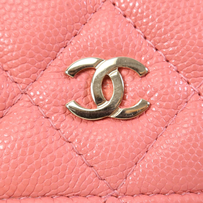 CHANEL 牛皮皮革WOC Wallet On Chain金扣鏈帶肩背袋-13