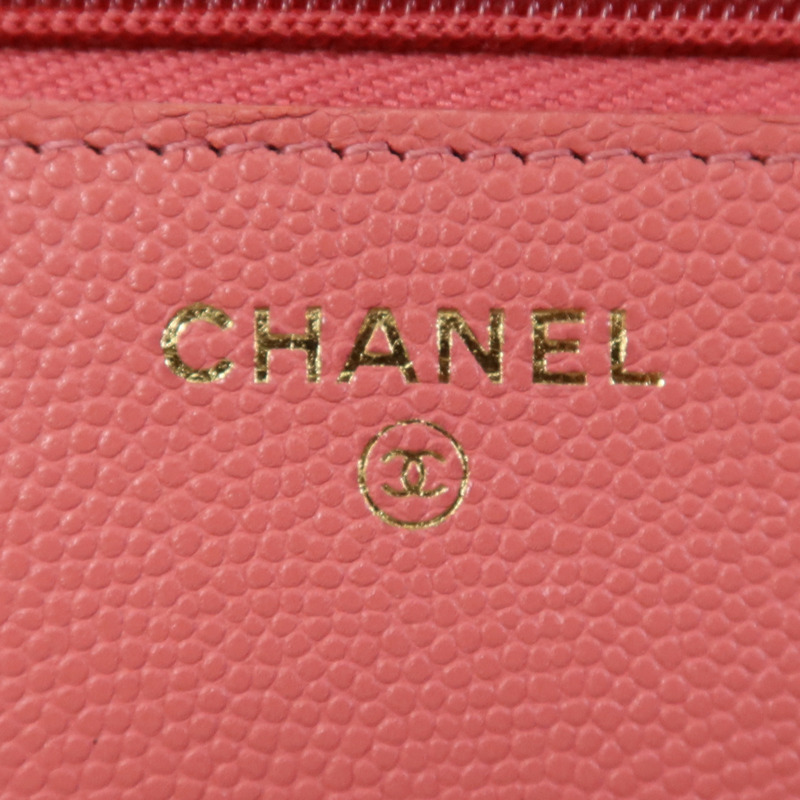 CHANEL 牛皮皮革WOC Wallet On Chain金扣鏈帶肩背袋-15