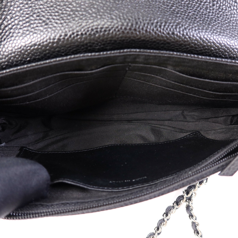 CHANEL 牛皮皮革Chain Shoulder Bag銀扣鏈帶肩背袋-5