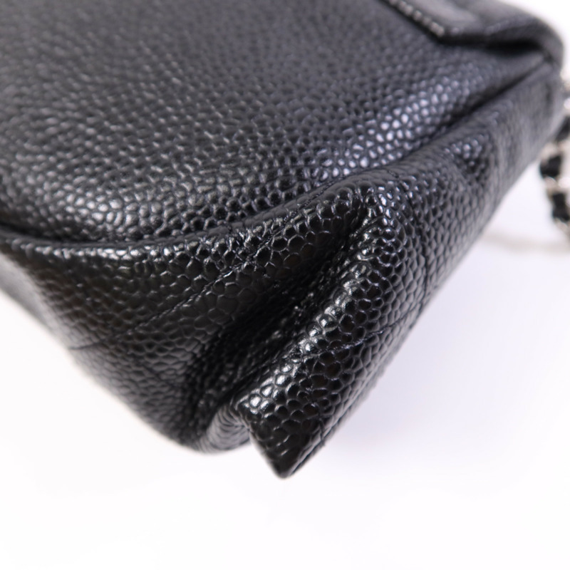 CHANEL 牛皮皮革Chain Shoulder Bag銀扣鏈帶肩背袋-10