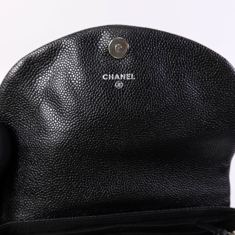 CHANEL 牛皮皮革Chain Shoulder Bag銀扣鏈帶肩背袋-13