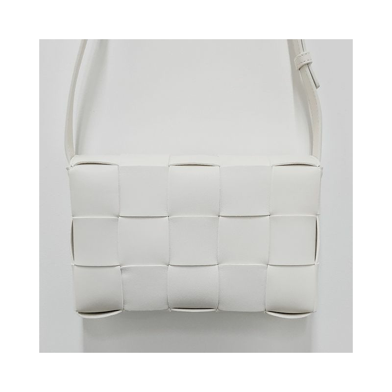 BOTTEGA VENETA Bottega Veneta Intrecciato 編織盒式包經典白色印章:578004 VMAY1 9009-3