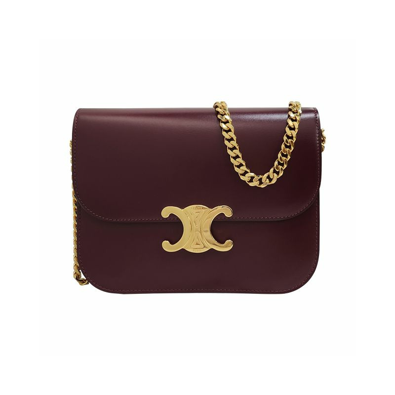 CELINE Triope Logo College Bag Medium Dark Burgundy (113583BF4 28RB)-0