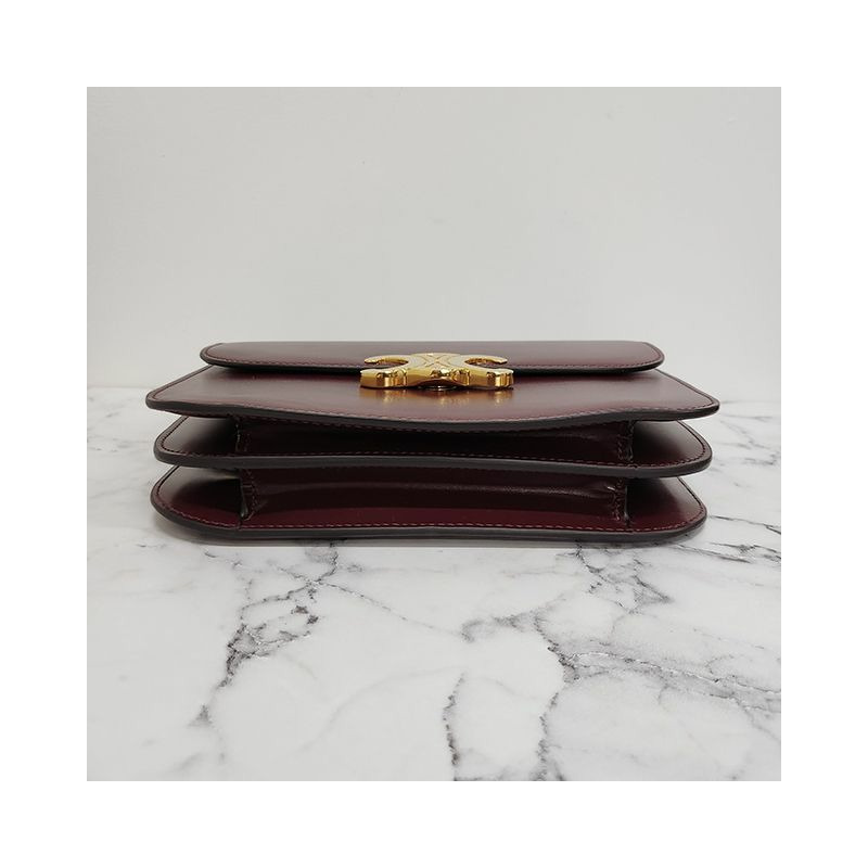 CELINE Triope Logo College Bag Medium Dark Burgundy (113583BF4 28RB)-5