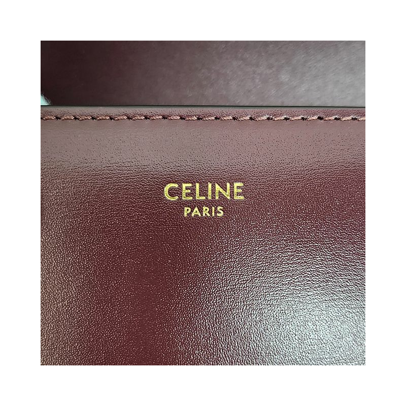 CELINE Triope Logo College Bag Medium Dark Burgundy (113583BF4 28RB)-8