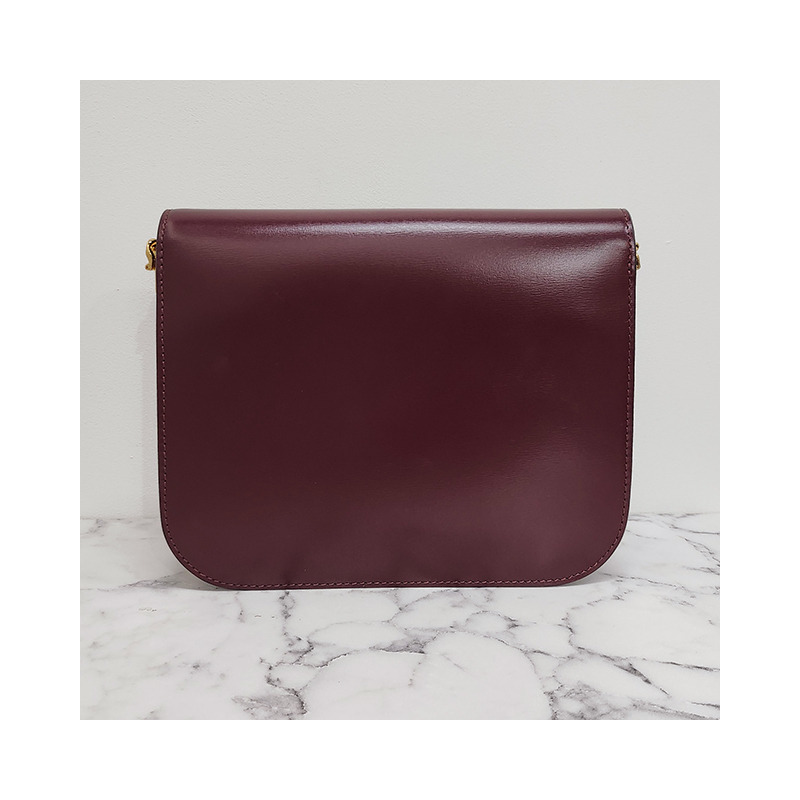 CELINE Triope Logo College Bag Medium Dark Burgundy (113583BF4 28RB)-14