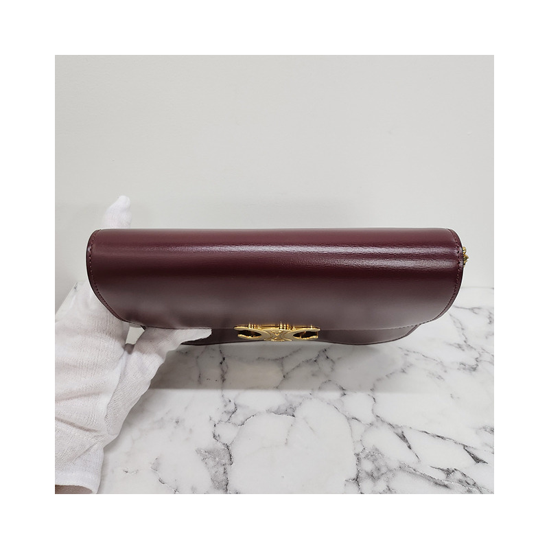 CELINE Triope Logo College Bag Medium Dark Burgundy (113583BF4 28RB)-16