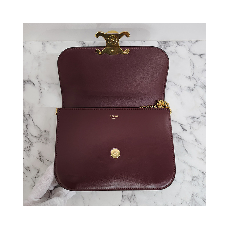 CELINE Triope Logo College Bag Medium Dark Burgundy (113583BF4 28RB)-18