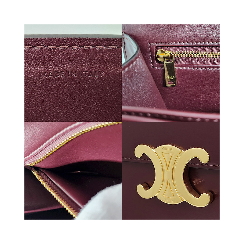 CELINE Triope Logo College Bag Medium Dark Burgundy (113583BF4 28RB)-22