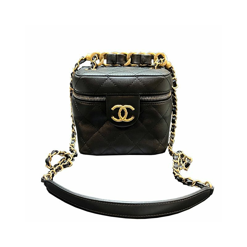 CHANEL CC Logo 金色金屬化妝包鏈條小號 印記：AS3228 B08008 94305-0