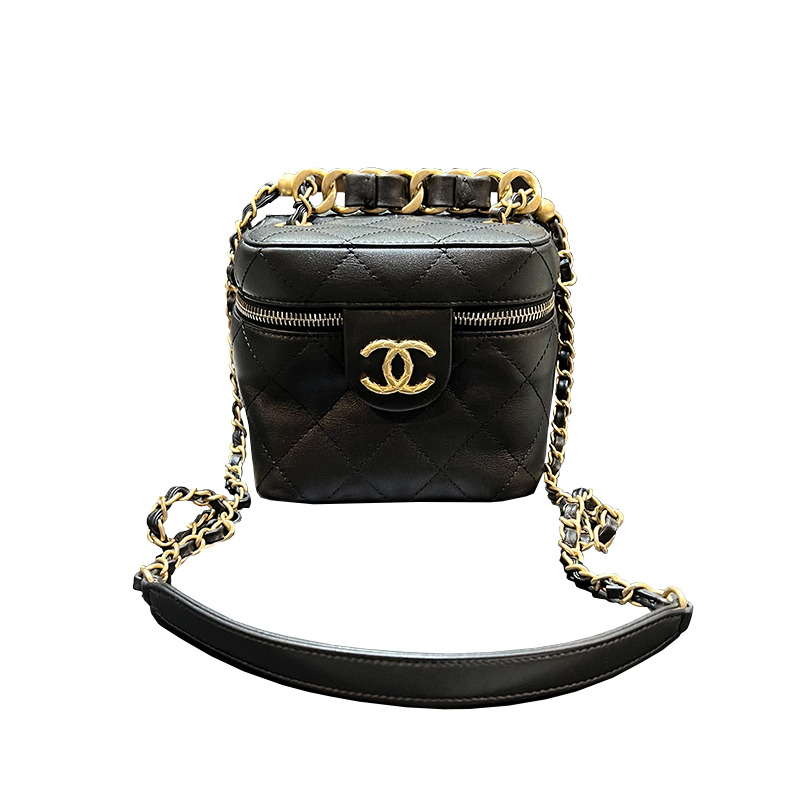 CHANEL CC Logo 金色金屬化妝包鏈條小號 印記：AS3228 B08008 94305-12