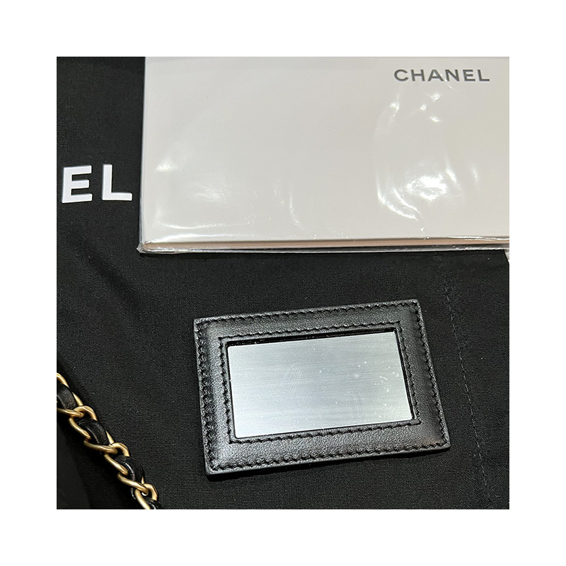 CHANEL CC Logo 金色金屬化妝包鏈條小號 印記：AS3228 B08008 94305-27