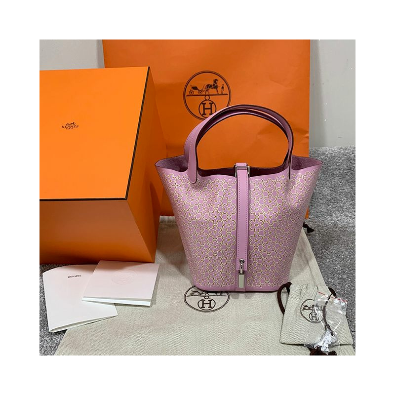 HERMES 愛馬仕 PICOTIN 鎖扣 Lucky Daisy 18 包印花 Swift U 型印章 (H083546CKAC)-1