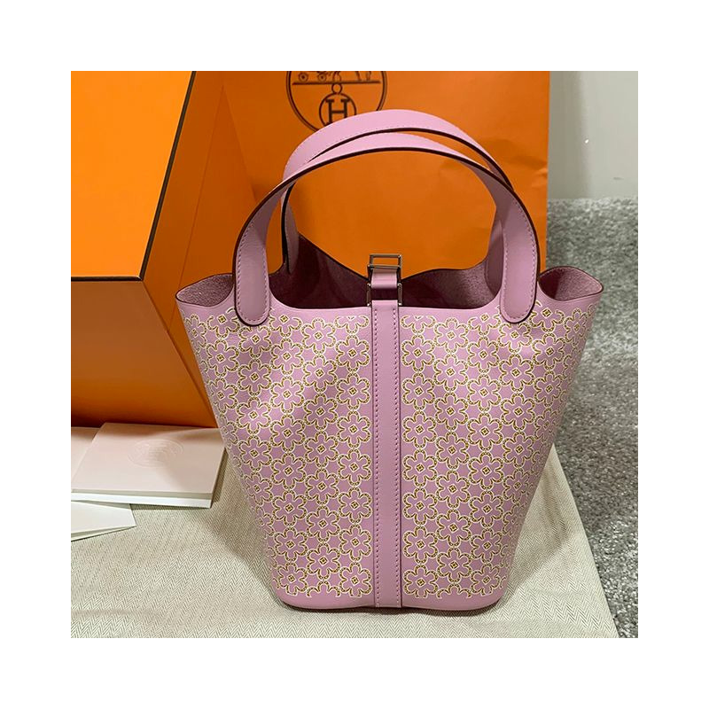 HERMES 愛馬仕 PICOTIN 鎖扣 Lucky Daisy 18 包印花 Swift U 型印章 (H083546CKAC)-4