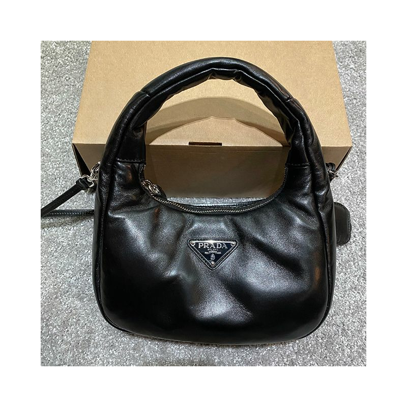 PRADA 黑色軟墊納帕皮革迷你包 (F0002) 1BA384 2DYI F0002-2