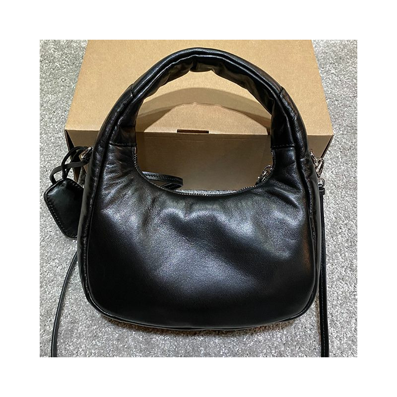 PRADA 黑色軟墊納帕皮革迷你包 (F0002) 1BA384 2DYI F0002-3