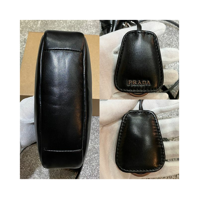 PRADA 黑色軟墊納帕皮革迷你包 (F0002) 1BA384 2DYI F0002-5