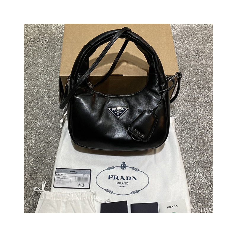 PRADA 黑色軟墊納帕皮革迷你包 (F0002) 1BA384 2DYI F0002-13