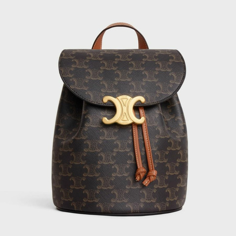 CELINE 新款 Bonny 凱旋帆布小牛皮背包