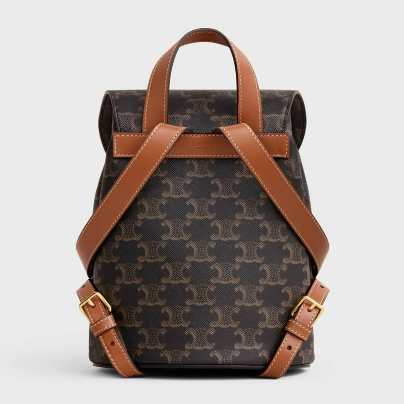 CELINE 新款 Bonny 凱旋帆布小牛皮背包-3