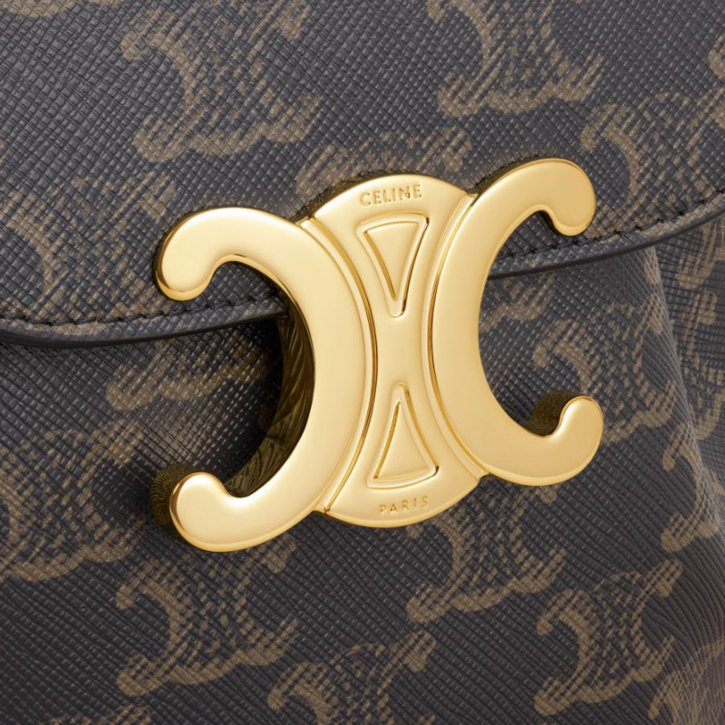 CELINE 新款 Bonny 凱旋帆布小牛皮背包-4