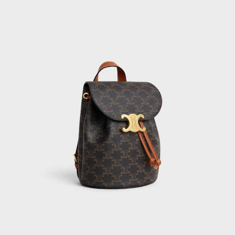 CELINE 新款 Bonny 凱旋帆布小牛皮背包-6