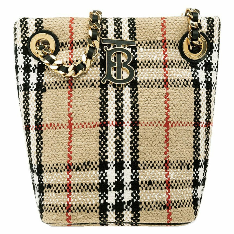 BURBERRY Lola迷你水桶包 檔案米色 8063074-0