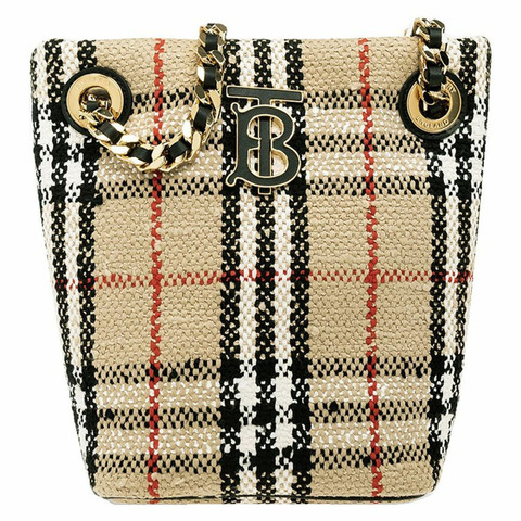 BURBERRY Lola迷你水桶包 檔案米色 8063074