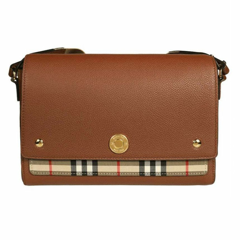 BURBERRY 復古格紋斜背包 棕褐色 8021111-0