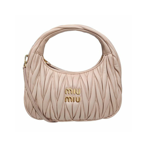 MIU MIU Wander Matelasse Nappa 皮革單肩包 粉紅色 (5BC125 N88 F0236)