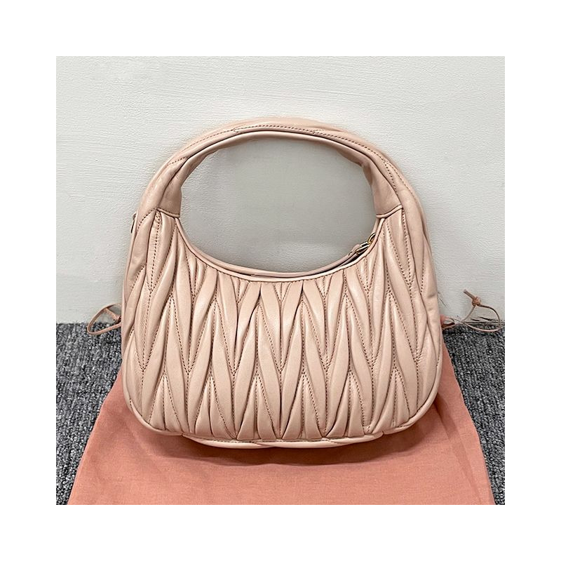MIU MIU Wander Matelasse Nappa 皮革單肩包 粉紅色 (5BC125 N88 F0236)-2