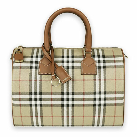 BURBERRY 中型保齡球手提包（米色）