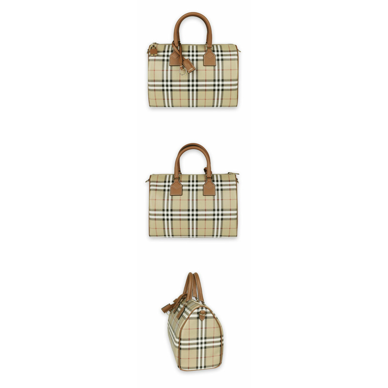 BURBERRY 中型保齡球手提包（米色）-2