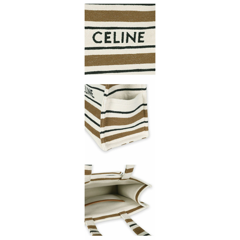 CELINE Cabas 女士提花大手提包（棕色）196762FO2 14毫升-3