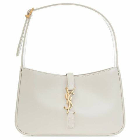 SAINT LAURENT Monogram Satin Hobo Bag Cream White 657228 2R20W