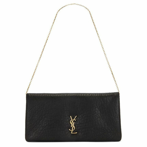 SAINT LAURENT Calypso 金色 Logo 迷你肩背包 黑色 801712 AACYT 1000