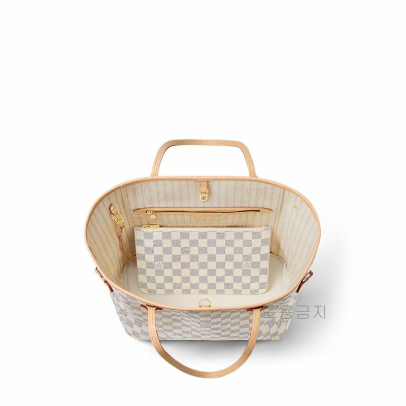 LOUIS VUITTON Damier Azur 粉紅手提包 N40603-4