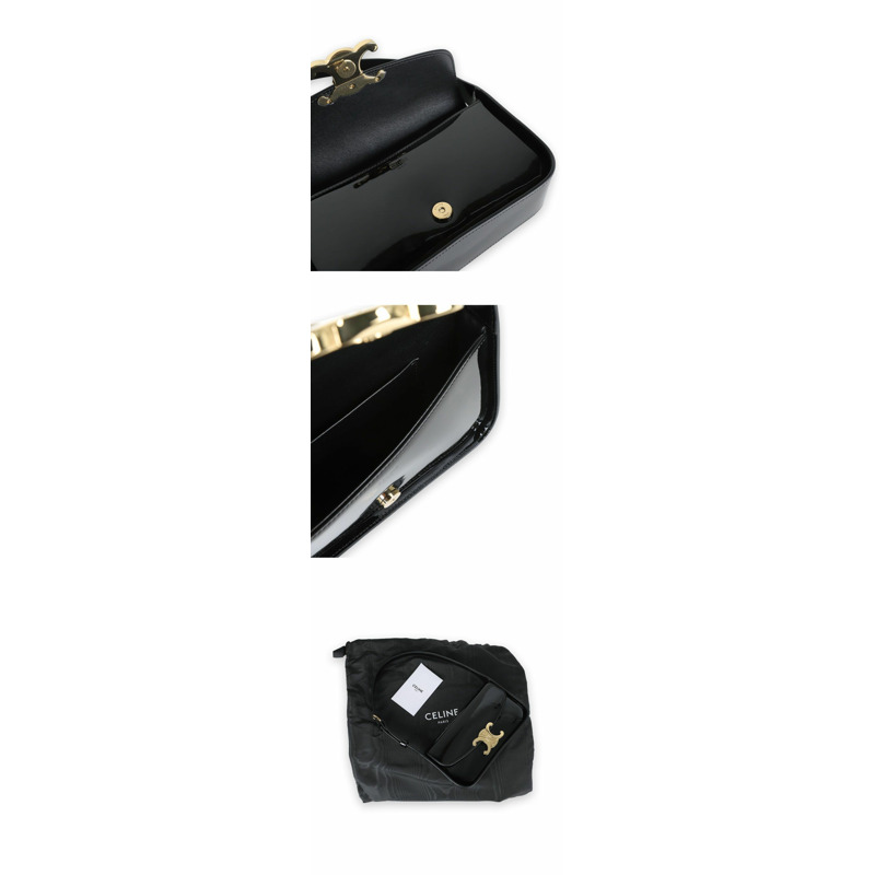 CELINE Triomphe Terence 女士小牛皮單肩包(黑色)118313FZI 38NO-4