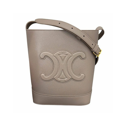 CELINE Triomphe 粒面小牛皮小水桶包 113783ENY 10BL