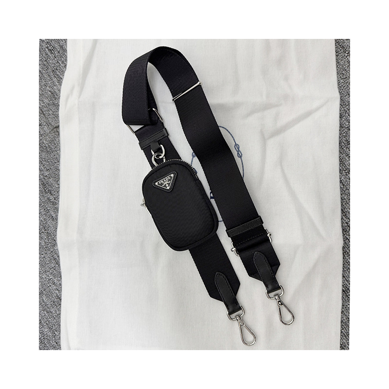 PRADA 三角形標誌尼龍襯墊單肩包 黑色 (1BC151 RDJN F0002)-22