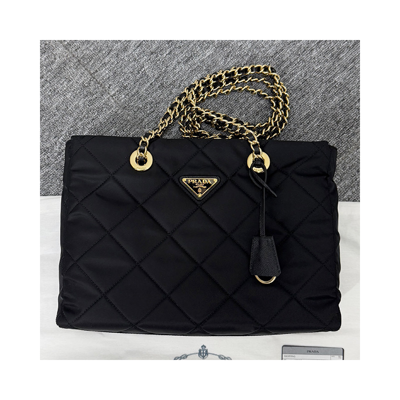 PRADA 三角形標誌復刻版 1995 中型尼龍手提包 黑色 (F0002) 1BG529 2AOS F0002-14