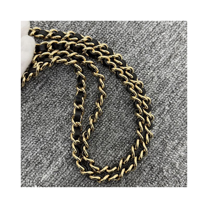 PRADA 1995 年復刻版三角形標誌鏈條尼龍手提包 黑色 (1BG468 2AOS F0002)-23