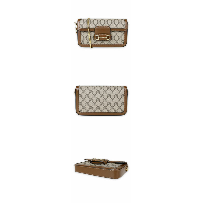 GUCCI 女士馬銜扣1955迷你鏈條單肩包（棕色）印記：92TCG 8563-2