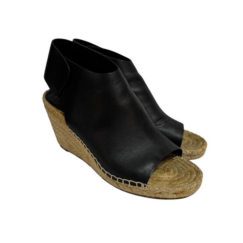 【美收精品】CELINE 黑色皮革草編根鞋 4-550-1