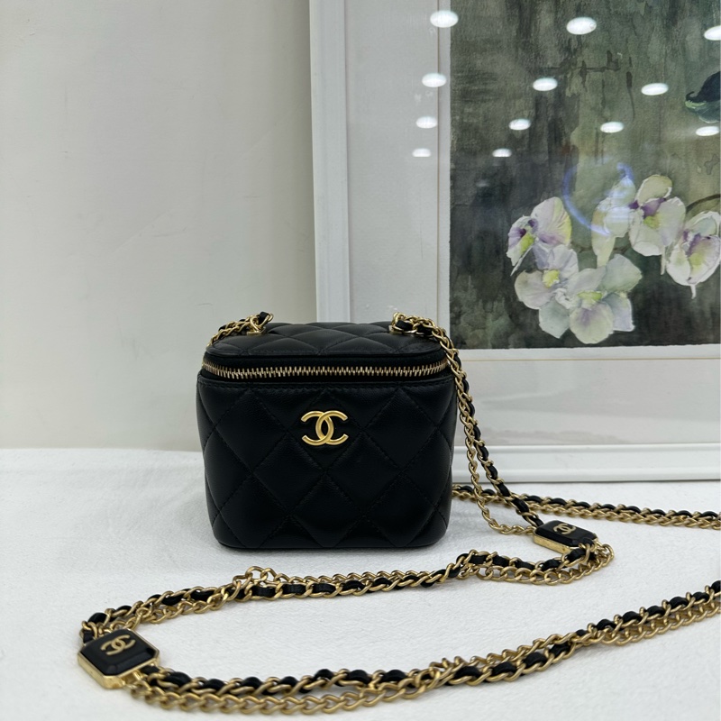 Chanel 香奈兒方糖小盒子 黑金 晶片 非常特別的鏈條-1