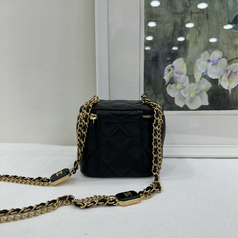 Chanel 香奈兒方糖小盒子 黑金 晶片 非常特別的鏈條-2
